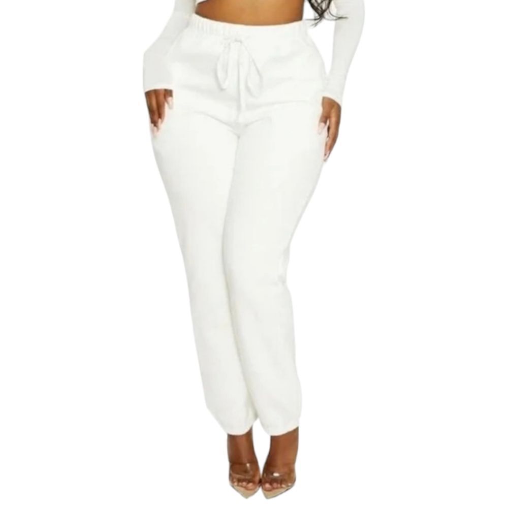 Naked Wardrobe Jogger Cozy‎ Sweatpants Women's sz XL in White NEW WITH TAGS - Picture 3 of 12